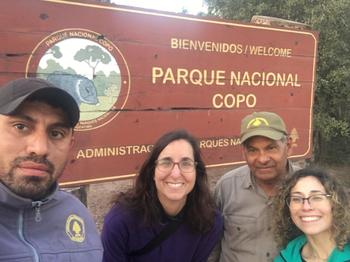 Dr. Piquer-Rodríguez (2nd left) and Dr. Andrade Díaz (right) with Park Personnel