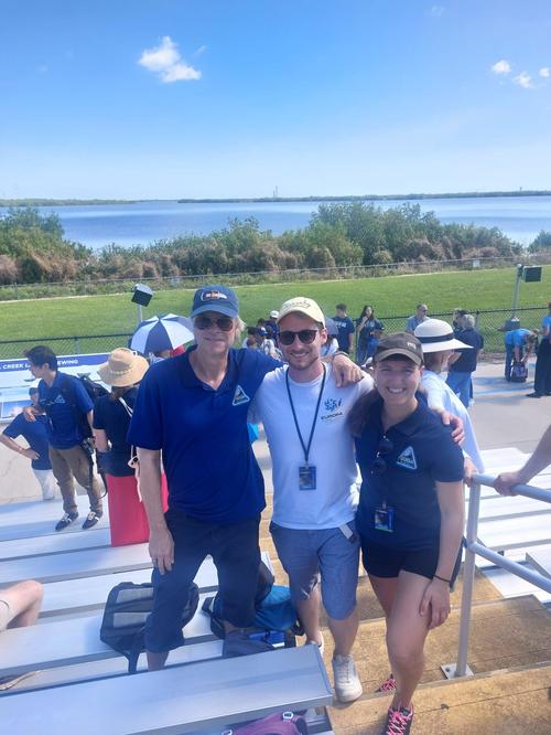 Prof. Frank Postberg, Dr. Fabian Klenner and Dr. Maryse Napoleoni at the Kennedy Space center.