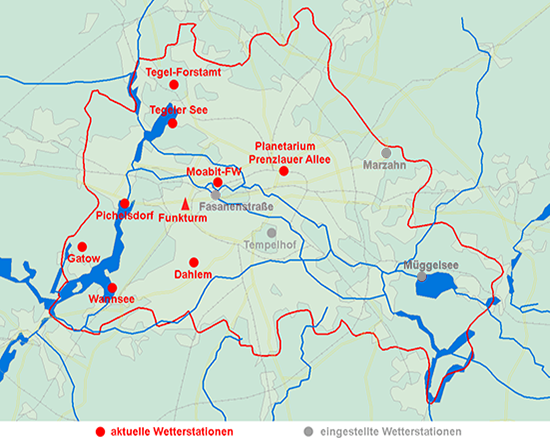 Übersicht der Messstationen