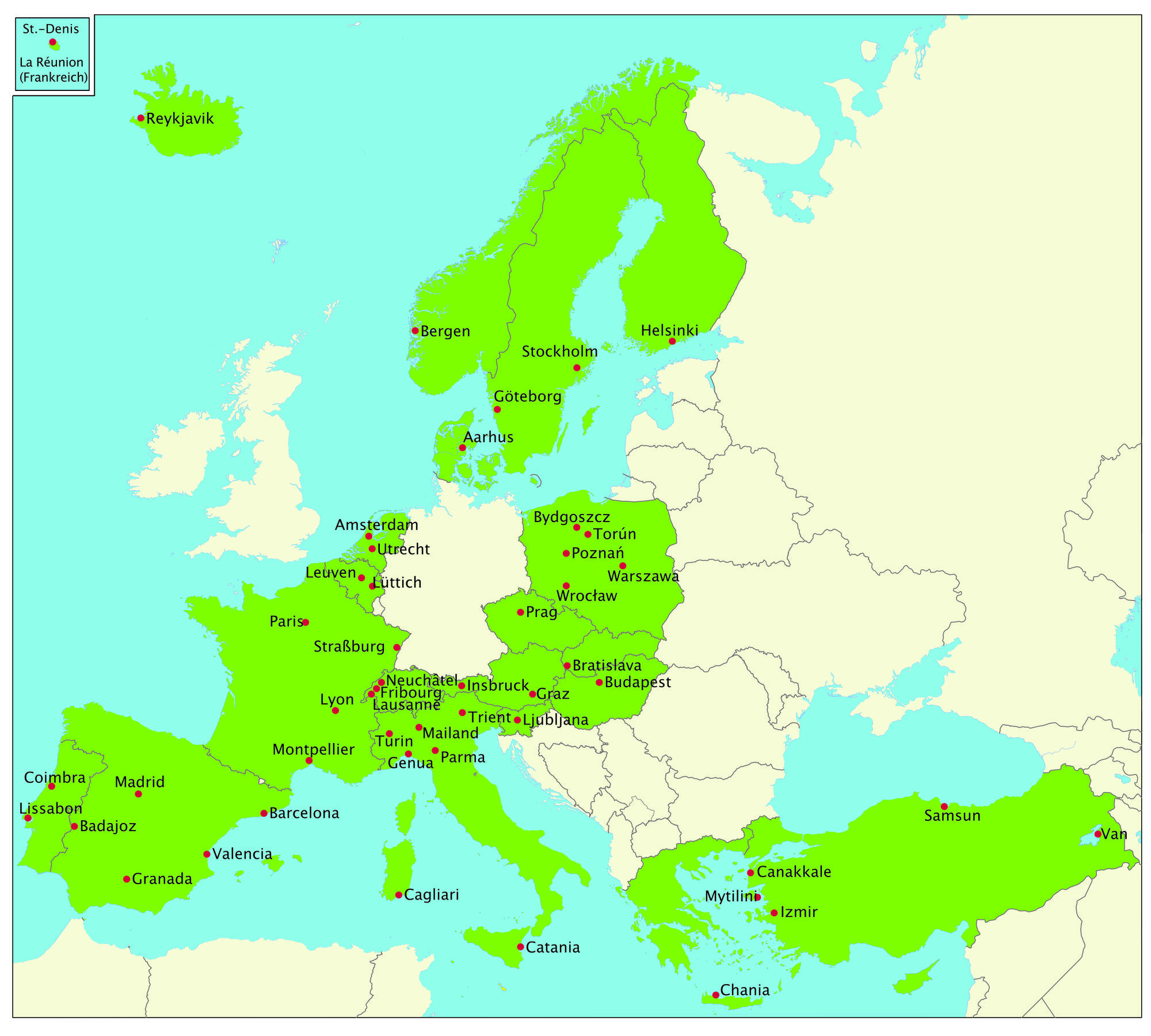 Erasmus+ Partneruniversitäten 2024